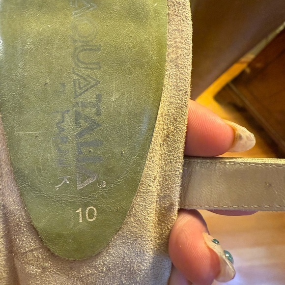 NWOT Aquatalia Women's Green Leather Zeus Heeled Sandal SZ 10 Made in Italy - Picture 4 of 11
